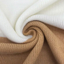 Load image into Gallery viewer, Women Knit Cowl Turtleneck Stripe Sweater Dress Long Sleeve Pullover Mini Dress