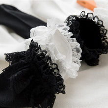 Load image into Gallery viewer, Women Lace Mesh Black White Cotton Socks Japanese Maiden Lovely Short Socks Frilly Ruffle Princess Socks For Women