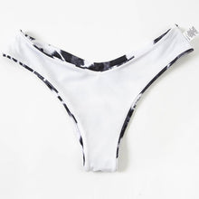 Load image into Gallery viewer, Women Lace Up Black Print Bikini Set Beach Swimsuit Women's Halter Self Bikini Set Padded Top Two Piece Swimsuit Summer Padded Bra Swim Panties Bandage Vintage Bathing Suit
