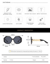 Load image into Gallery viewer, Women Large Hexagon Inspired Sunglasses Fashionable Big Frame & Polygonal Ladies Sunglasses Classic Retro Shape Street Shooting Sunglasses For Men And Women Sunglasses