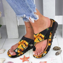 Load image into Gallery viewer, Women Leather Shoes Comfy Platform Flat Sole Casual Soft Big Toe Foot Sandal Flat Sole Casual Soft Toe Ring Unique Sandal Modern Summer Beach Shoes