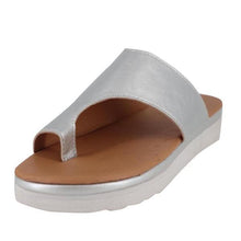 Load image into Gallery viewer, Women Leather Shoes Comfy Platform Flat Sole Ladies Casual Soft Big Toe Foot Sandal Walking Strappy Slides Sandals Open Toe Summer Shoes With Arch Support