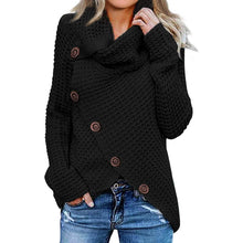 Load image into Gallery viewer, Women Long Sleeve Asymmetric Wrap Pullover Sweater Jumper Tops