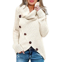 Load image into Gallery viewer, Women Long Sleeve Asymmetric Wrap Pullover Sweater Jumper Tops