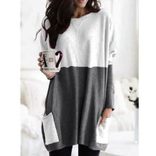 Load image into Gallery viewer, Women Long Sleeve Casual Pocket T-Shirt Loose Plus Size Top Blouse