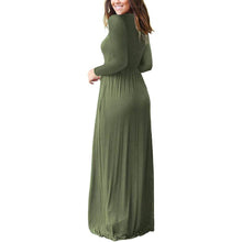 Load image into Gallery viewer, Women Long Sleeve Loose Plain Maxi Dresses Casual Long Dresses with Pockets