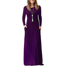 Load image into Gallery viewer, Women Long Sleeve Loose Plain Maxi Dresses Casual Long Dresses with Pockets