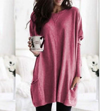 将图片加载到图库查看器,Women Long Sleeve Top Casual Pocket T-Shirt