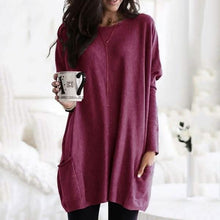 将图片加载到图库查看器,Women Long Sleeve Top Casual Pocket T-Shirt