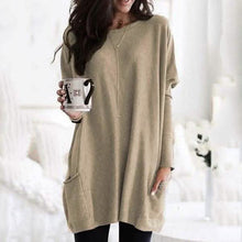 将图片加载到图库查看器,Women Long Sleeve Top Casual Pocket T-Shirt
