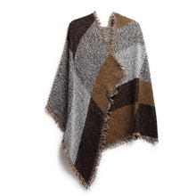 Load image into Gallery viewer, Women Long Soft Knitted Shawl Extra Thick Plaid Blanket Wrap Cape