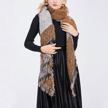 Load image into Gallery viewer, Women Long Soft Knitted Shawl Extra Thick Plaid Blanket Wrap Cape