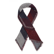 Load image into Gallery viewer, Women Long Soft Knitted Shawl Extra Thick Plaid Blanket Wrap Cape