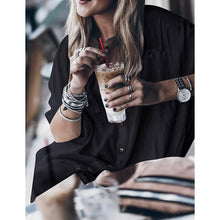 Load image into Gallery viewer, Women Loose Long Sleeve Swimsuit Cover Ups Button Down Beach Shirt