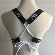 Load image into Gallery viewer, Women Luxury Black White Swimwear Women's Swimming Suit Push Up Bikini Lace Up Bikinis Women Swimsuit Women's Bathing Suits Push Up Halter Bandage Bikini Letter Printing Mini Summer Bikini Set