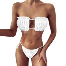 Load image into Gallery viewer, Women Luxury Leopard High Waist Bikini Swimsuit Women's Push Up Bra Tie Side Cutout Bikini Set High Cut Padded Solid Bating Suit Swimwear Female Bikini Set Bathing Suit