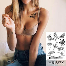 Load image into Gallery viewer, Women Luxury Temporary Stickers Realistic Body Tattoo Flowers Bird Elegant Big Design