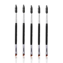 将图片加载到图库查看器,Women Makeup Brush 5Pcs Professional Black Eyebrow Inclined Flat Angled Brush Makeup Tool Wooden Pole Eyeliner Eyeshadow Women Cosmetic