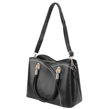Load image into Gallery viewer, Women Medium Sized Leather Satchel Crossbody Bag with Stylish Stitching Detachable Strap