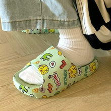 将图片加载到图库查看器,Women Men Summer Slippers Beach Slides Sandals Cartoon Flip Flops Thick Soled Boys Girls Couples Bathroom Shoes Non-Slip Quick Drying Soft Massage Slides Comfortable Lightweight Open Toe Pool Spa Sandals
