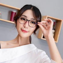 Load image into Gallery viewer, Women Myopia Glasses Ladies Blue And Anti Eye Strain Headache Computer Glasses Transparent Lens Film Coated Oval Formed Myopia Glasses -1.0 -1.5 -2.0 -2.5 -3.0 -3.5 -4.0 -4.5 -5.0 -5.5