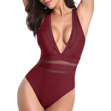 将图片加载到图库查看器,Women One Piece Plunge V Neck Monokini Sexy Hollow Out Swimsuit