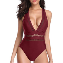 将图片加载到图库查看器,Women One Piece Plunge V Neck Monokini Sexy Hollow Out Swimsuit