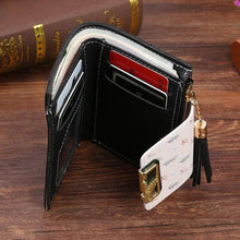 Load image into Gallery viewer, Women Pink PU Leather Short Wallet Trendy New Fashion Vintage Mini Purses Cute Feather Design Wallets