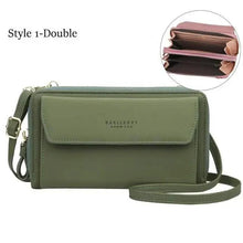 Load image into Gallery viewer, Women Pu Leather Double Layer Large Portable Crossbody Capacity Card Holders Handbags - Trendy Portable Crossbody Handbags