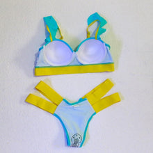 将图片加载到图库查看器,Women Push Up Bikini Women Neon Bandage Swimwear Women Patchwork Bikini Swimsuit 2 Piece Cutout Molded Push Up Bathing Suit Ruffle Hook Closure Bikini Set Two Piece Bathing Suit