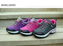 将图片加载到图库查看器,Women Running Air Cushion Athletic Sneakers Walking Breathable Sport Lace Up Hight Platform Casual Shoes Womens Mesh Sneakers Fashion Tennis Breathable Walking Gym Work Shoes