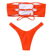 将图片加载到图库查看器,Women's Bikini High Waist Tummy Control Two Piece Swimsuit Swimwear Girl Beach Bathing Suit Woman Fashion Swimwear Padded High Waist Cheeky Bathing Suit