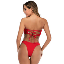 将图片加载到图库查看器,Women's Bikini High Waist Tummy Control Two Piece Swimsuit Swimwear Girl Beach Bathing Suit Woman Fashion Swimwear Padded High Waist Cheeky Bathing Suit