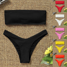 将图片加载到图库查看器,Women's Bikini High Waist Tummy Control Two Piece Swimsuit Swimwear Girl Beach Bathing Suit Woman Fashion Swimwear Padded High Waist Cheeky Bathing Suit