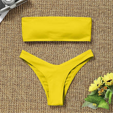 将图片加载到图库查看器,Women's Bikini High Waist Tummy Control Two Piece Swimsuit Swimwear Girl Beach Bathing Suit Woman Fashion Swimwear Padded High Waist Cheeky Bathing Suit
