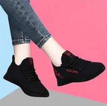 将图片加载到图库查看器,Women's Breathable Non-slip Platform Fashion Autumn New Casual Running Shoes Black Sneakers Lightweight Mesh Tennis Sneaker Fashion Athletic Walking Shoes
