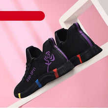 将图片加载到图库查看器,Women's Breathable Non-slip Platform Fashion Autumn New Casual Running Shoes Black Sneakers Lightweight Mesh Tennis Sneaker Fashion Athletic Walking Shoes