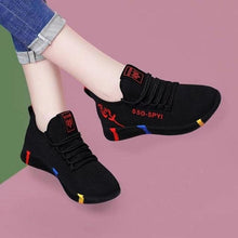 将图片加载到图库查看器,Women's Breathable Non-slip Platform Fashion Autumn New Casual Running Shoes Black Sneakers Lightweight Mesh Tennis Sneaker Fashion Athletic Walking Shoes