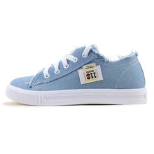 将图片加载到图库查看器,Women's Canvas Breathable Classic Summer Sneakers Lace-Up Shoes Casual Outdoor Men Sneakers Womens Canvas Sneakers Low Top Tennis White Shoes