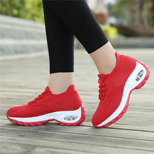 将图片加载到图库查看器,Women's Casual Chunky Sneakers Platform Walking Shoes Fashion Knited Casual Walking Shoes Sock Sneakers Slip On Mesh Air Cushion Comfortable Easy Shoes