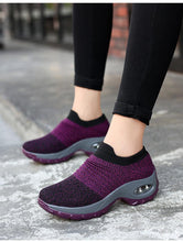 将图片加载到图库查看器,Women's Casual Chunky Sneakers Platform Walking Shoes Fashion Knited Casual Walking Shoes Sock Sneakers Slip On Mesh Air Cushion Comfortable Easy Shoes
