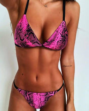 Load image into Gallery viewer, Women's Floral Printed Bikini Sets Push-Up Padded Bra Swimsuit Swimwear Bathing Suit Flower Beachwear Costume Floral Printed Swimsuit Triangle Bikini Tie Side High Cut Cheeky Bikini Set