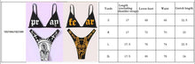 将图片加载到图库查看器,Women’s Funny Printed 2Pcs Bikini Suits Women's Scalloped Triangle Bikini Print Bottom Two Piece Swimsuit Deep V-neck Detachable Breast Pad Sling Tops with Triangle Bottoms Swimsuits