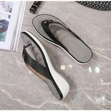 Load image into Gallery viewer, Women's Summer New Fashion Metal Button Slides Beach Shoes Modern Sandals Women Outside Platform Comfort Thong Style Flip Flops Sandals With Arch Support Thick Sole Outdoor Flip Flops