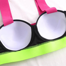 将图片加载到图库查看器,Women's Swimsuits Swimwear Patchwork Bikini Woman Push up Bikinis Swimsuit Bathing Suits Women Rave Neon Patchwork Bikini Swimsuit 2 Piece Cutout Molded Push Up Bathing Suit