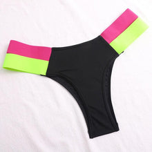 将图片加载到图库查看器,Women's Swimsuits Swimwear Patchwork Bikini Woman Push up Bikinis Swimsuit Bathing Suits Women Rave Neon Patchwork Bikini Swimsuit 2 Piece Cutout Molded Push Up Bathing Suit