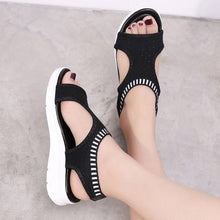 将图片加载到图库查看器,Women Sandals Breathable Comfort Walking Shoes Heels Summer Platform Sandal Casual Comfortable Sandals For Women Ankle Elastic Lightweight Soft Modern Beach Sandals