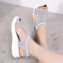 将图片加载到图库查看器,Women Sandals Breathable Comfort Walking Shoes Heels Summer Platform Sandal Casual Comfortable Sandals For Women Ankle Elastic Lightweight Soft Modern Beach Sandals