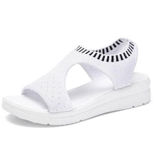 将图片加载到图库查看器,Women Sandals Breathable Comfort Walking Shoes Heels Summer Platform Sandal Casual Comfortable Sandals For Women Ankle Elastic Lightweight Soft Modern Beach Sandals
