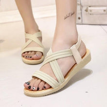 将图片加载到图库查看器,Women Sandals Breathable Comfort Walking Shoes Heels Summer Platform Sandal Casual Comfortable Sandals For Women Ankle Elastic Lightweight Soft Modern Beach Sandals